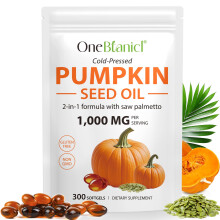 300PCS Pumpkins Seed Oil Capsules,Pumpkin&Seed Oil 2 in 1 for Hair Growth, Cold Pressed, Supports Hair, Heart, Skin Supplement,Pumpkins Seed Extract