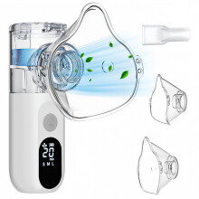 Poalrai Portable Nebuliser Machine for Adults & Kids, Rechargeable Self-Cleaning & Advanced Digital Display Nebulizer Machine with Adjustable Mist, S