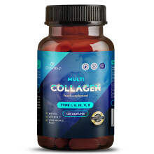 CEVAVITAL Multi Collagen Capsules for Women Men, Type I, II, III, V & X Hydrolyzed Collagen Peptides with Vitamin C and Hyaluronic Acid, Bovine and M