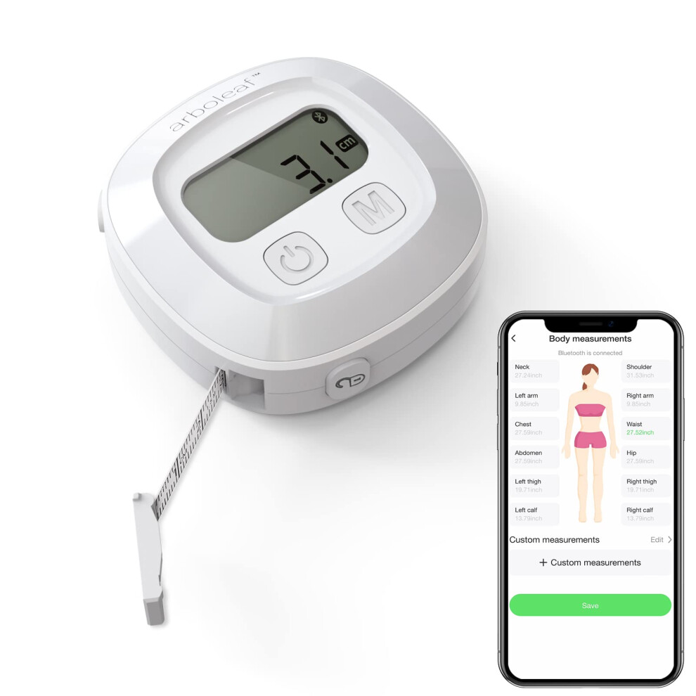 Arboleaf Body Tape Measure With Smart App, Bluetooth Measuring Tapes For Body Measuring, With Locking Mechanism, Retractable Tape Measure For Weight