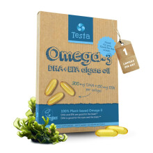 Vegan Omega 3 Supplement - High Strength 300mg DHA + 150mg EPA per Capsule - 1 Capsule a Day - Supports Heart, Brain, Joint Health -