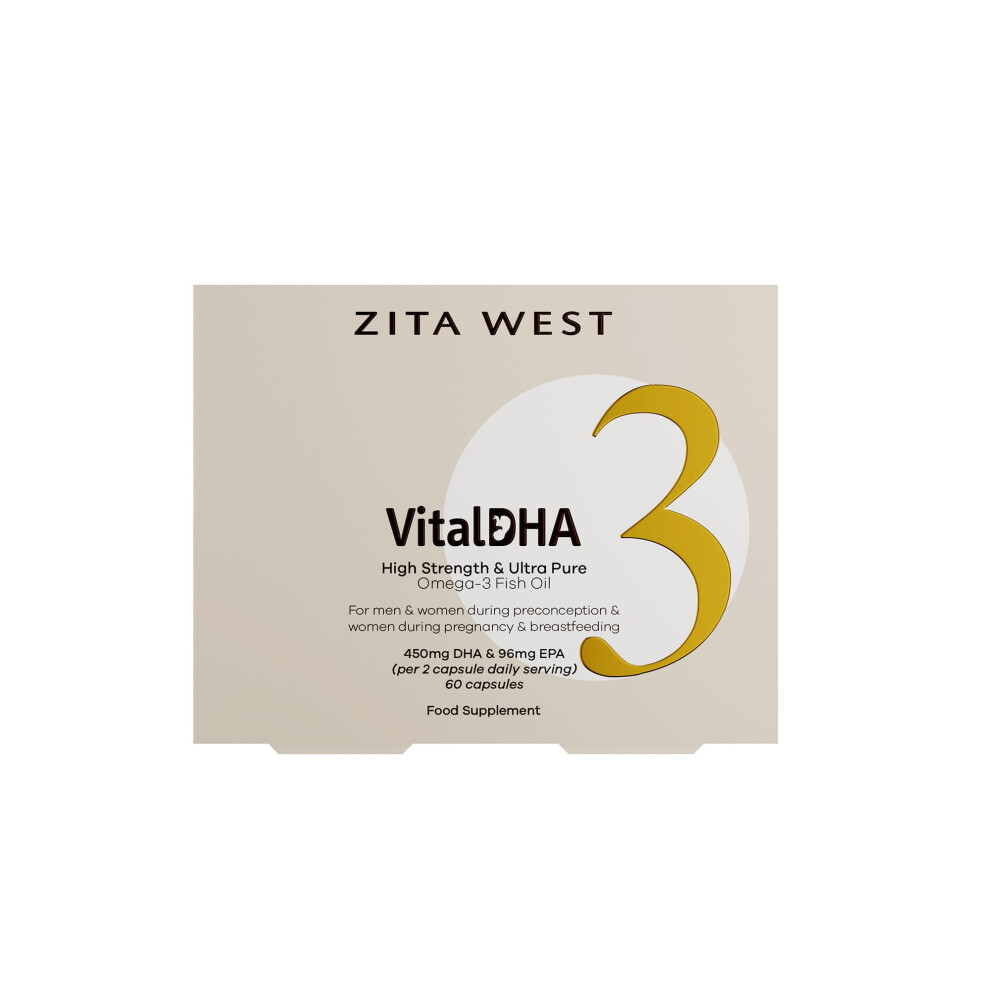 Zita West Vital Dha With Omega 3 For Fertility, Pregnancy And Breastfeeding | (60 Capsules 1 Month Supply)