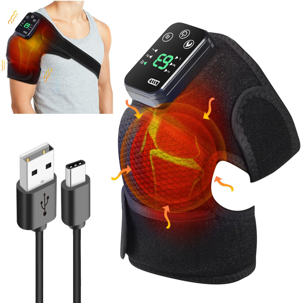 Photos - Massager Knee , Cordless Heated Knee Support Wrap with Massage, Rechargeable Heating  Wrap with Infrared and Vibratio