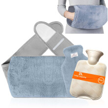 Bonilife Hot Water Bottle Belt 3in1, Fluffy Wrap Around Wearable Hot Water Bottle with Waist Cover, 2L PVC Hot Water Bottle Pouch, Warm Water Bag for