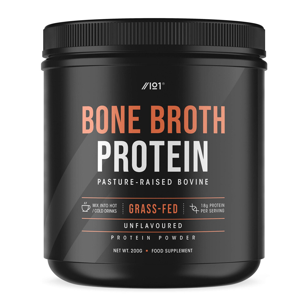 Alpha01 Bone Broth Beef Protein Powder 200G - Unflavoured - 100% Grass-Fed & Pasture Raised Beef Â By