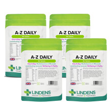 Lindens - Multivitamin A-Z Daily Tablets - 360 Pack (90 x 4) - UK Made - Perfect Vitamin & Mineral Balance of Vitamin A, C, D, E, B1, B2, B3, B6, B12
