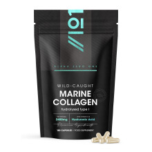Marine Collagen Capsules 2400mg - Wild Caught with Hyaluronic Acid & Vitamin C - 180 Capsules (Not Collagen Powder/Collagen Tablets) - Collagen Compl
