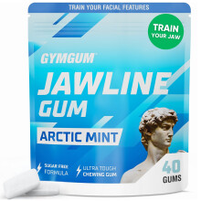 GYMGUM Jawline Gum | Hard Chewing Gum For Jaw Strength | Train Your Facial Features - Mewing Jaw Gum | Ultimate Jawline Exerciser | 0 Calories & Suga