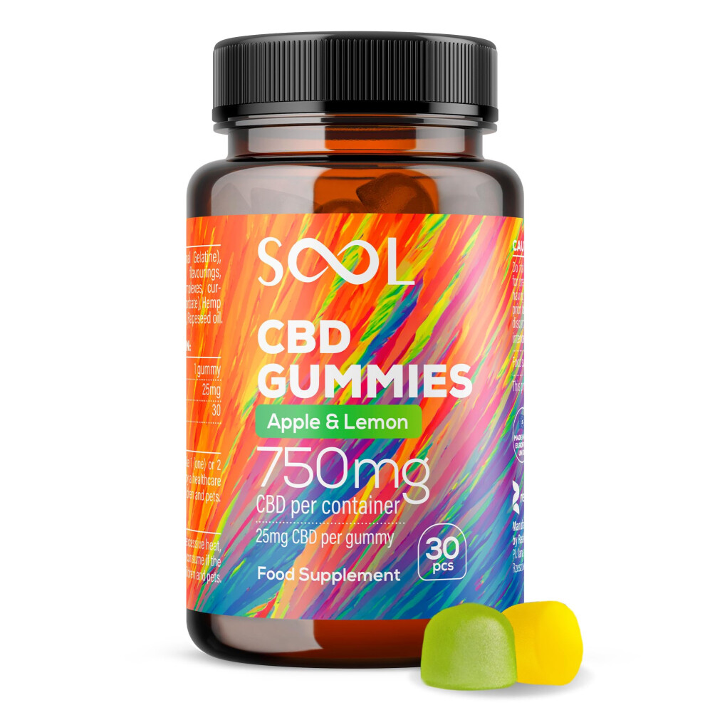 Sool Cbd Gummies 750Mg 30Pcs | 25Mg Cbd Gummy | Apple & Lemon Flavour | Cannabidiol Cbd Oil Edibles | Cbd Oil | Stress & Anxiety Relief | Calm, Unwin