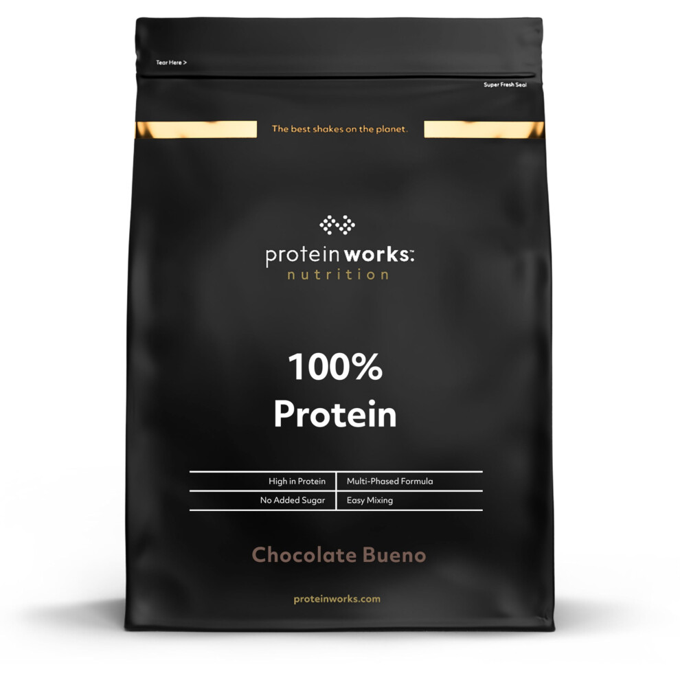 The Protein Works Protein Works - 100% Protein Powder, 100 Servings, Quad Protein Blend, Low Calorie, Low Fat Protein Shake, Phased Protein Release, Chocolate Bueno, 2