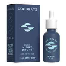 GOODRAYS CBD Oil, 500mg, High Strength CBD Night Drops, Vegan, Peppermint Flavour, Packaging May Vary