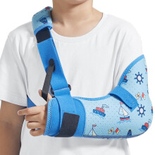 Willcom Child Arm Sling with Waist Strap, Kids Immobilizer Brace Support for Broken Arm, Collarbone, Elbow, Wrist (Comfort Version, Left, XS, 22.5-26