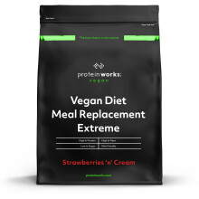 Protein Works - Vegan Diet Meal Replacement Extreme | Plant Based Meal Replacement Shake | Added Vitamins | Aids Weight Loss | 16 Servings | Strawber