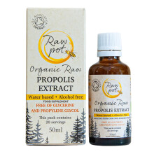 RAW POT - ORGANIC RAW PROPOLIS EXTRACT - Alcohol-Free 100% Pure Unpasteurised Natural Bee Propolis Liquid for Sore Throat & Cold, Immunity Support, S