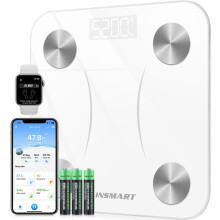 INSMART Body Fat Scales, Digital Personal Scales with App, Bluetooth Scales for Body Fat, BMI, Weight, Pulse Rate, Muscle Mass, Water, Protein, Bone
