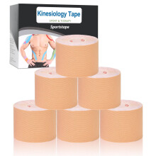 Gotaqery Kinesiology Tape (6 Rolls Pack), Waterproof Elastic Muscle Support Tape for Exercise, Sports & Injury Recovery, Breathable & Latex Free, 5cm