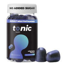 Tonic Health Multivitamin Gummies for Adults - 14 in 1, Vitamins A, C, D, Zinc & Biotin, Wild Berry Flavour, Month Supply (60 Count), No Added Sugar,