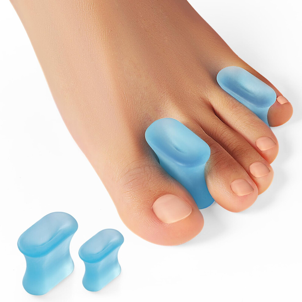 Welnove Blue Upgraded Gel Toe Separators - 12 Pack Bunion Pads - Toe Spacers For Straightening Overlapping Toes, Bunions, Calluses (Blue)