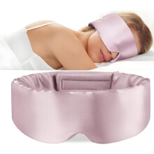 Silk Sleep Mask for Women Men, Mulberry Silk Eye Sleeping Mask & Blindfold with Adjustable Velcro Strap, Blackout Eye Cover for Sleep Travel Yoga Nap