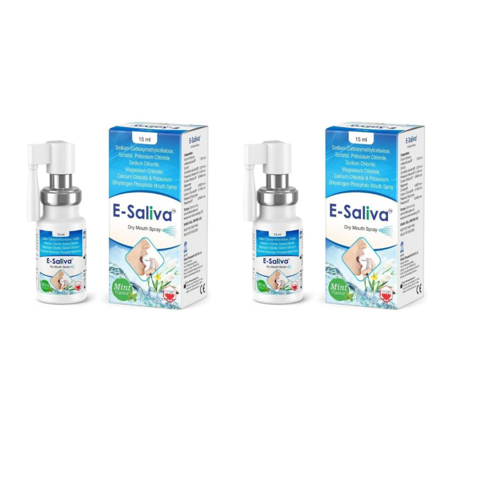 E-Saliva1 E-Saliva Mint Dry Mouth Spray - Instant Dry Mouth Relief & Long-Lasting Hydration - Hydrating Formula With Long-Lasting Effect - Oral Hydration And C
