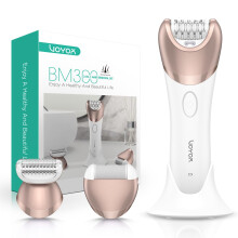 VOYOR Epilator for Women Cordless & Rechargeable, Epilator Hair Removal with 30 Tweezers,3 in 1 Epilators with Electric Lady Shaver and Foot File,Hai