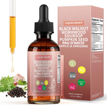 Black Walnut Wormwood Parasite Cleanse, Wormwood Black Walnut Clove Cleanse Drops, Rapid Gut Cleanse & Digestive Health, Alcohol-Free Gut-Friendly fo