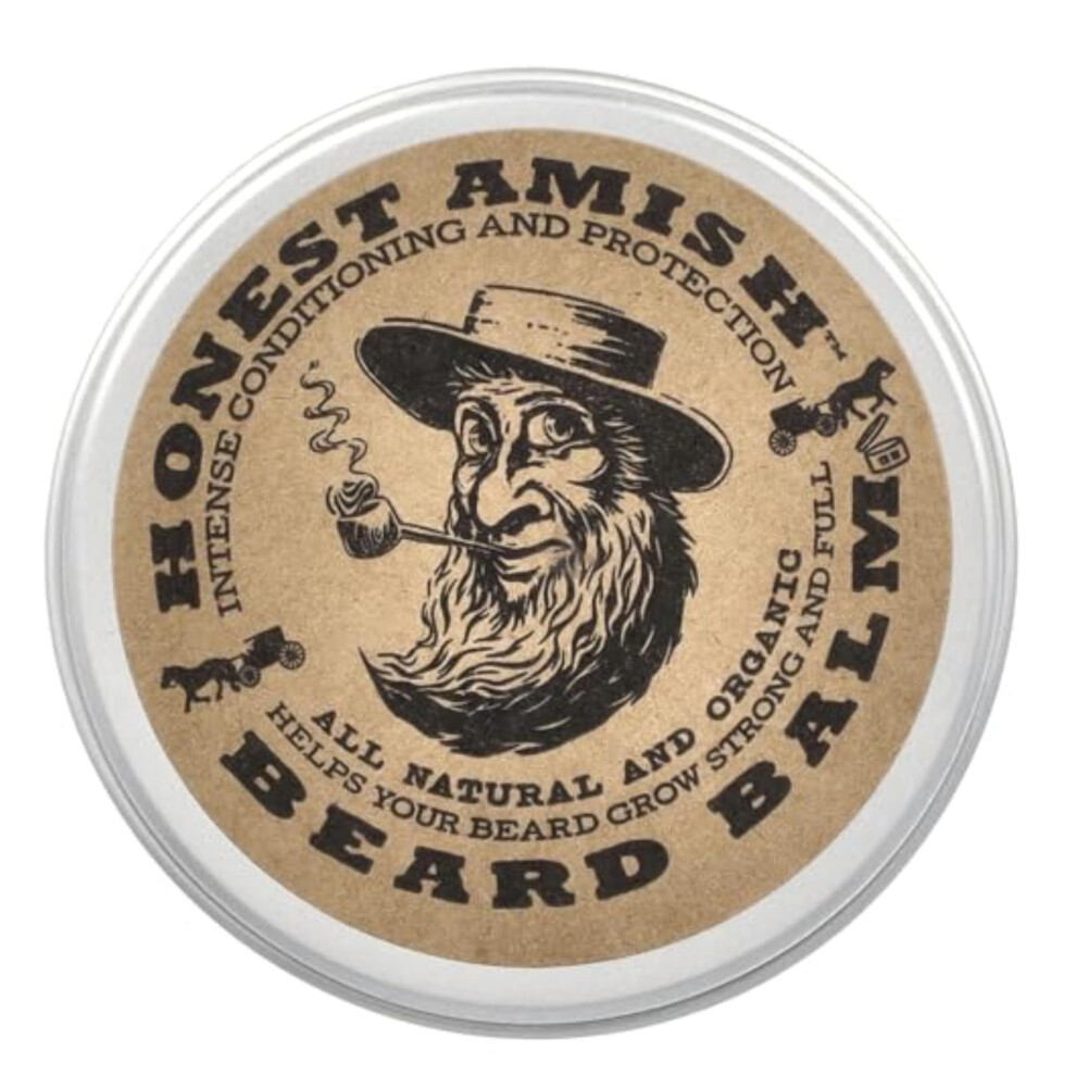 Honest Amish Beard Balm Leave-In Conditioner - Made With Only Natural And Organic Ingredients - 2 Ounce Tin
