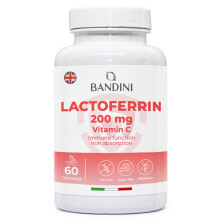 Bandini Lactoferrin 60 Capsules - 200mg Lactoferrine + 60mg Vitamin C per Daily dose (1 Capsule) - Improves Iron Absorption & Immune System Function