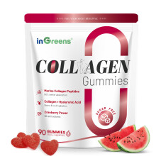 InGreens Collagen Gummies, 5000mg Hydrolyzed Marine Collagen, Collagen Peptides Gummies for Women, High Strength, Sugar Free, Type I, II, & III, Biot