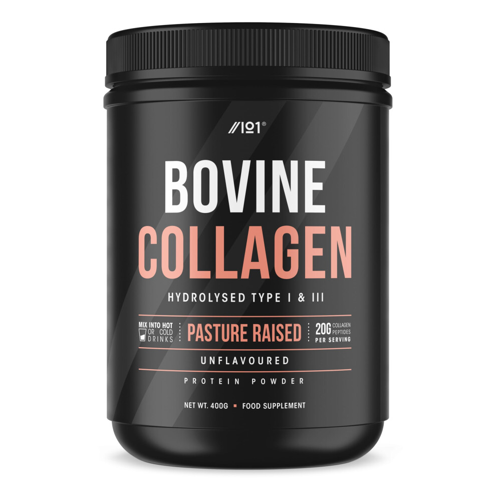 Alpha01 Grass Fed Collagen Protein Powder 400G - Type I & Iii Pasture Raised - Bovine Hydrolysed Collagen Peptides - Unflavoured Â By