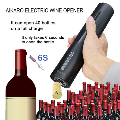 AIKARO - Electric Wine Bottle Opener Automatic Electronic Corkscrew, Rechargeable 1