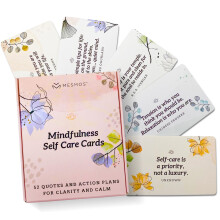 MESMOS 52 Mindfulness Cards with Action Plans. Relaxation Stress Relief Gifts for Women, Positive Affirmation Cards, Anxiety Relief Items, Meditation