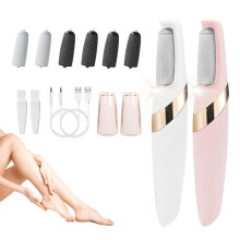 Electric Foot File Hard Skin Remover, Rechargeable Electric Callus Remover for Feet, Pedicure Tools Kits with 8 Brush Heads, for Treating Dry Cracked