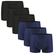 6 Pcs Men's Incontinence Pants Incontinence Boxer Brief with Absorbent Pad 300 ML Urine Volume Cotton Washable Reusable Leakproof Incontinence Pants