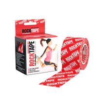 Rocktape Kinesiology Tape Athletes, Water Resistant, Reduce Pain & Injury Recovery, 5cm x 5m, Uncut, Red Logo