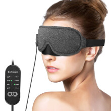 DR.PREPARE Heated Eye Mask, Electric USB Cotton Eye Compress Heating Pad with Smart Temperature & Timer Control, Earplugs for Sleep, Dry Eyes, Blepha