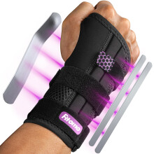 Fitomo Wrist Support with 3 Metal Splints and Soft Thumb Opening, Wrist Splint for Carpal Tunnel Arthritis Tendonitis Sprains, Hand Splint for Night