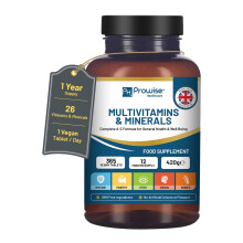 A-Z Multivitamins and Minerals I 365 Vegan A-Z Vitamins Tablets (1 Yr Supply) I 26 Essential Active Vitamins, Minerals & Micronutrients for Men & Wom