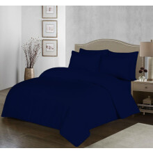 100% Egyptian Cotton Duvet Cover Set |200 Thread Count Plain Dyed Duvet Quilt Cover Set With Free Pillowcases| Non-Iron Easycare Bedding Set - Single