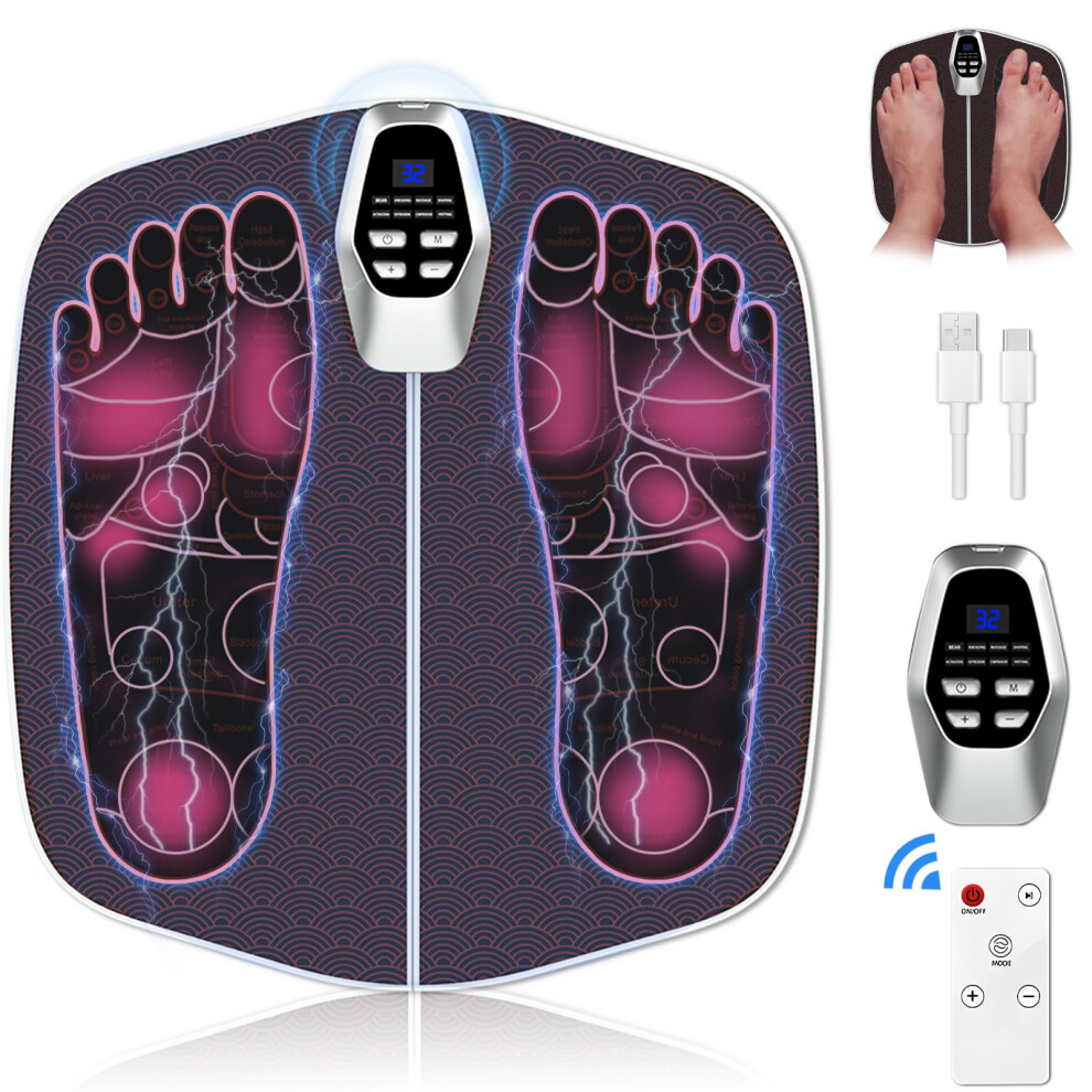 Oniyea Electric Foot Massagers - Ems Foot Massager For Pain And Circulation - Lcd Display With 8 Modes 32 Intensities 20 Minute Recovery For Circulation Rec