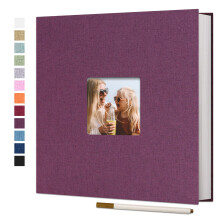 Vienrose Large Photo Album Self Adhesive for 4x6 8x10 10x12 Pictures Scrapbook Album DIY 40 Blank Pages with A Metallic Pen