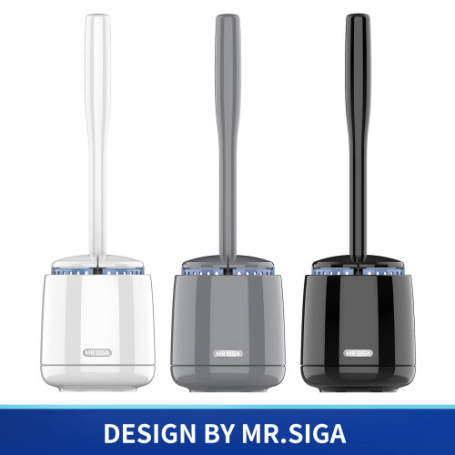 MR.SIGA Toilet Bowl Brush and Holder, Premium Quality, with Solid Hand 1