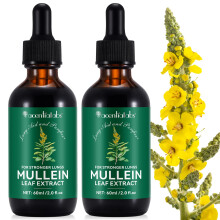 Mullein Leaf Extract for Lungs, Mullein Drops, Powerful Mullein Leaf Liquid Drops, Vegan Mullein Leaf Sublingual Fast Absorption - 60ml*2-4 Month Sup