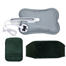 hYwecy Rechargeable Electric Hot Water Bottle with Soft Touch Belt and Warm Glove Bag,Hot Water Bag for Neck,Waist,Cramps,Shoulders Pain Relief
