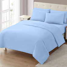 Sapphire Collection 100% Egyptian Cotton 300 Thread Count Duvet Cover With Pillow Case Bedding Set (Double, Blue)