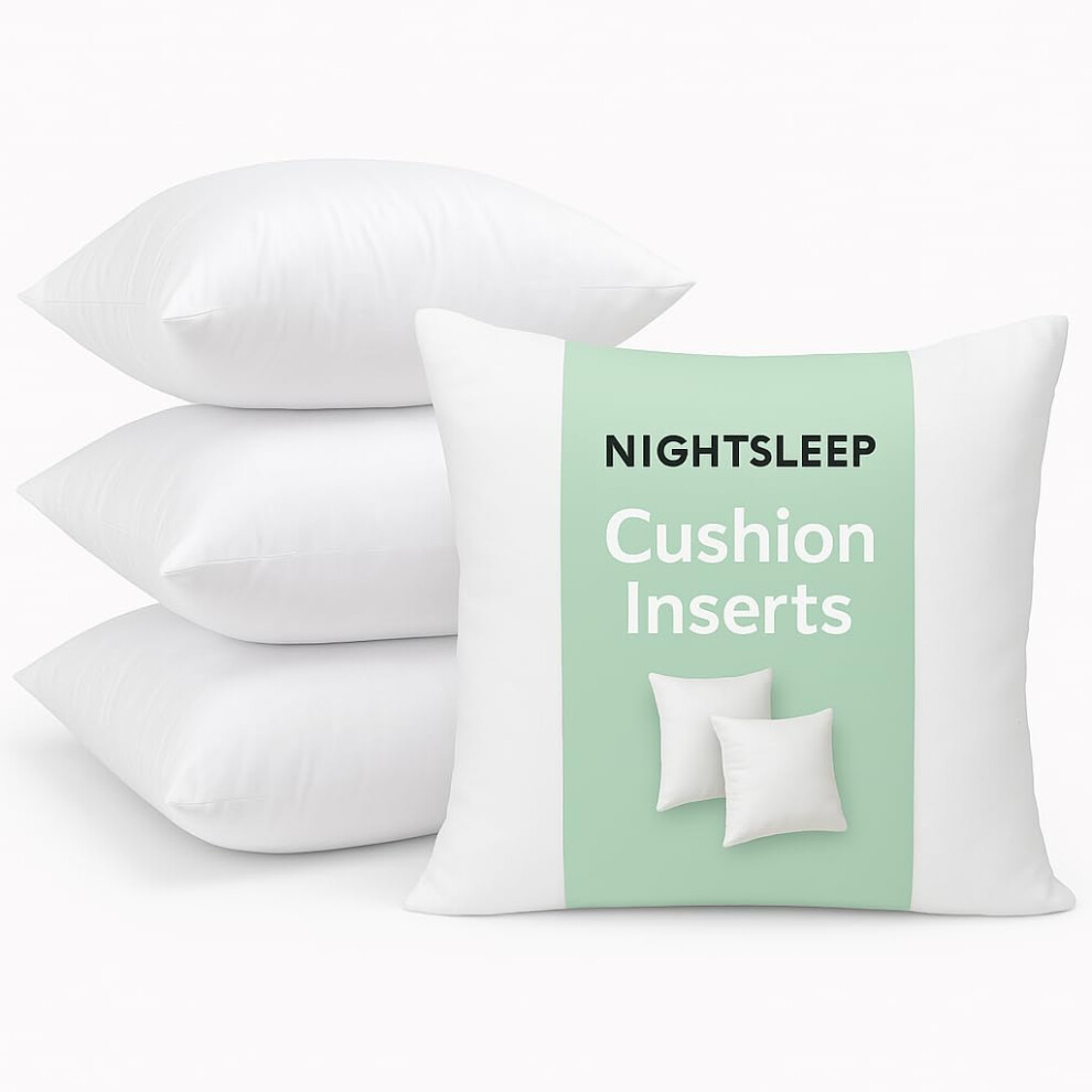 Nightsleep 4 X Cushions Inner Pads Cushion Stuffer Inserts, Hollowfibre Pillows Hypoallergic Cushions (Made In Uk) (24X24(60X60 Cm))
