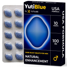YutiLabs - 10 USA Blue Tablets for Men | Extra Strength Formula | Fast-Acting Power & Vitality Boost | High Stamina & Peak Performance | Stronger & H