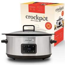 Crock-Pot Sizzle & Stew Digital Slow Cooker | 6.5 L (8+ People) | Removable Induction Hob-Safe Bowl Sears Meat & Vegetables | UK 3 Pin Plug | Stainle