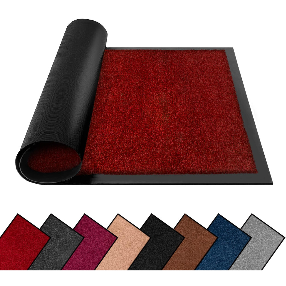 Fb Funkybuys Washable Dirt Trapper Door Mats Indoor & Outdoor, Heavy Duty Non Slip Doormats, Rubber Backed Floor Mat, Super Absorbent Front Door Mat,