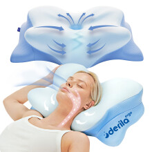 DERILA ERGO Pillow | Memory Foam Neck Pillow, Bed Pillows. Cervical Pilllows for Back, Side, Stomach Sleeper, size 21.25 x 14.17 x 4.72 inches